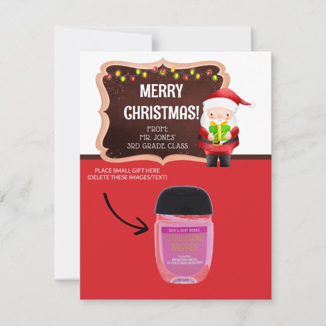 Papais noeis no quadro chalkboard, cartões de pres (Frente)