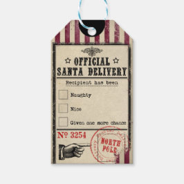 Papais noeis oficiais que entregam uma etiqueta de