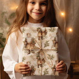 Papais noeis Papel de enrolamento da imagem Dourad