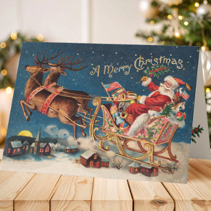 Papais noeis Patrióticos Cartão de Natal Feliz