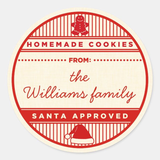 Papais noeis Personalizados Autocolantes Homemade  (Frente)