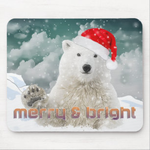 Papais noeis Polar Bear Beary Christmas Mousepad