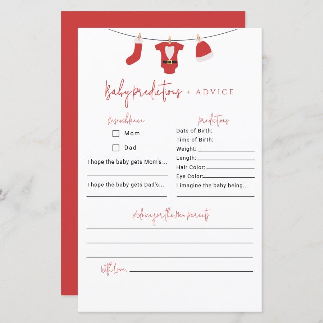 Papais noeis Predições e conselhos sobre Chás de f (Frente/Verso)