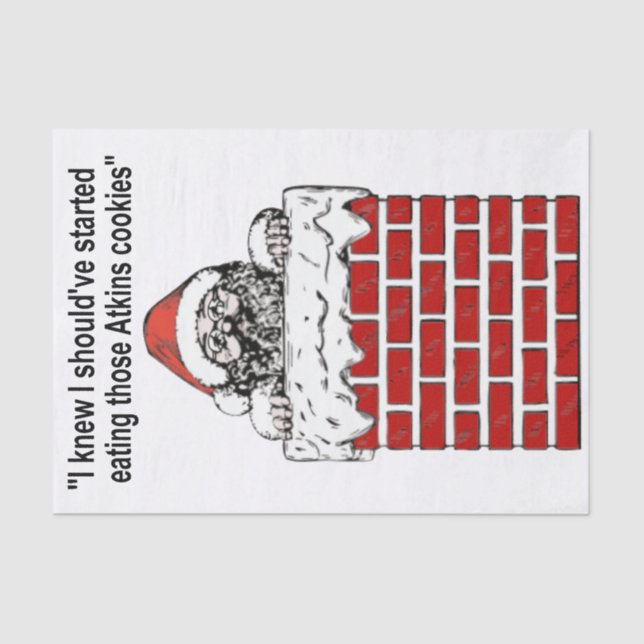 Papais noeis Presos Em Papel Tecidual Para Chaminé (Frente )