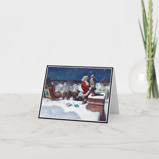 Papais noeis que fornecem o cartão de feriado dos  (Frente)