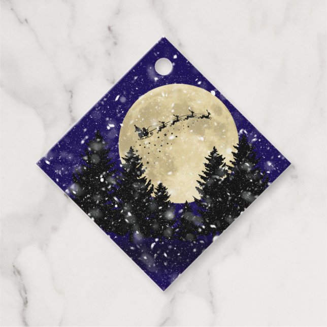 Papais noeis Que Visitam A Etiqueta De Presente De (Frente)