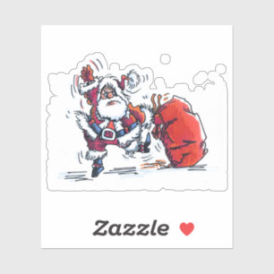 Papais noeis raivosos contem o adesivo