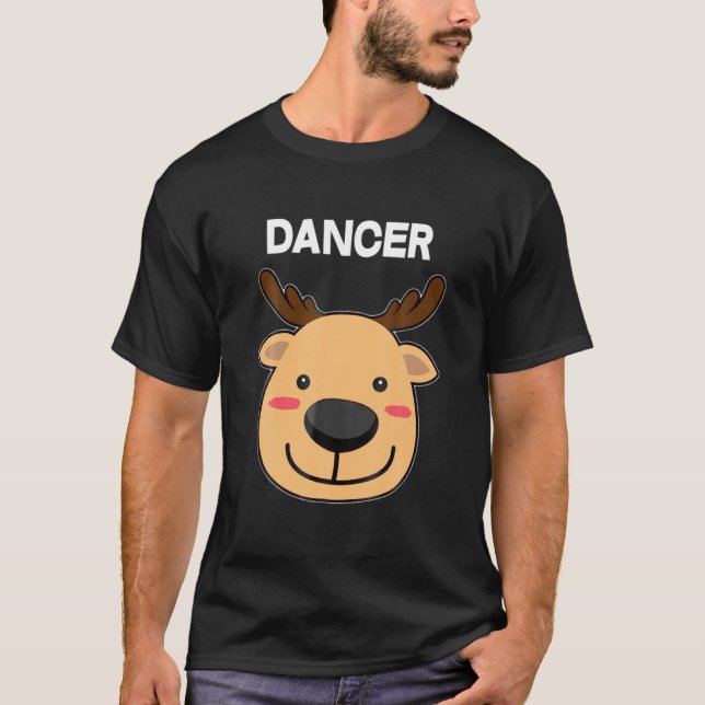 Papais noeis Reindeer Dancer Camisa De Natal Corre (Frente)
