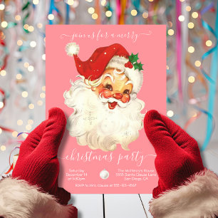 Papais noeis Retro Modernos Convite para Festa de