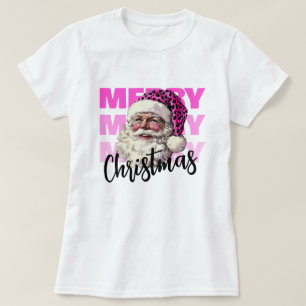 Papais noeis Rosa de Natal Camisa Leopardo