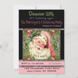 Papais noeis Rosa Vintage Para Convite de festas D