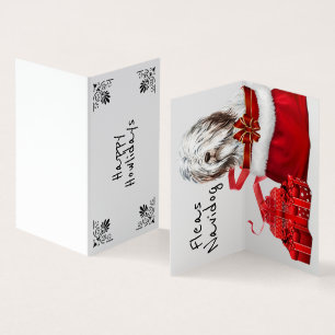 Papais noeis Sheepdog de Natal Sack DIY desejar