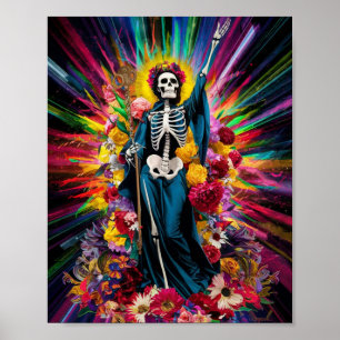 Papais noeis silenciosos com Poster claro colorido