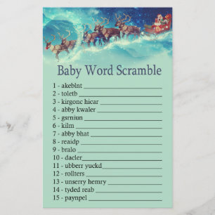 Papais noeis Sleigh Christmas Baby word scraps