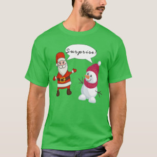 Papais noeis Snowman Surpreende Camisa de Humor de