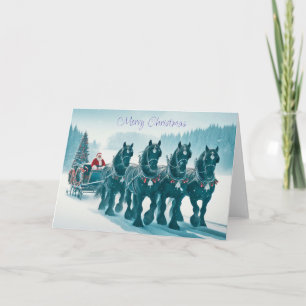 Papais noeis sobre o cartão de Natal