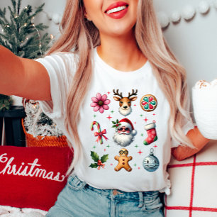 Papais noeis sorriem camisa de Natal