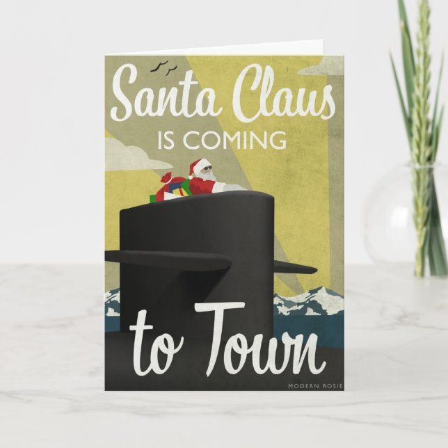 Papais noeis Submarinos - Cartão de Natal (Frente)