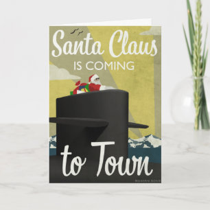 Papais noeis Submarinos - Cartão de Natal