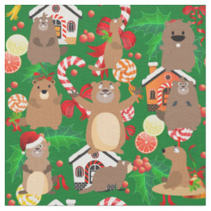 Papais noeis tecido de gopher de natal