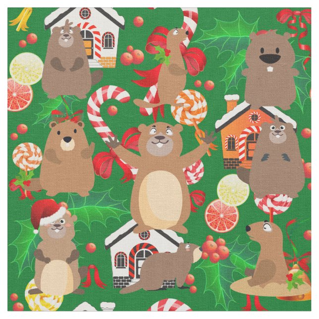 Papais noeis tecido de gopher de natal (Detalhe)