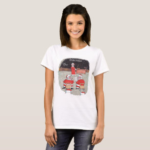Papais noeis Testar mulheres Camiseta branca