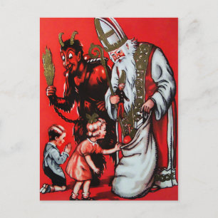 Papais noeis Vintage e cartão postal Krampus