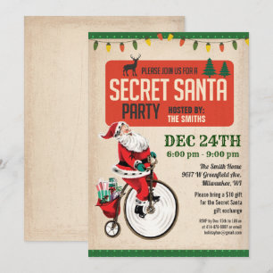 Papais noeis Vintage Papais noeis Convite de festa