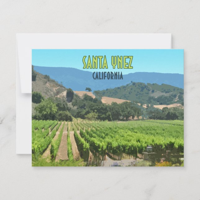 Papais noeis Ynez California Vineyard Placa plana  (Frente)