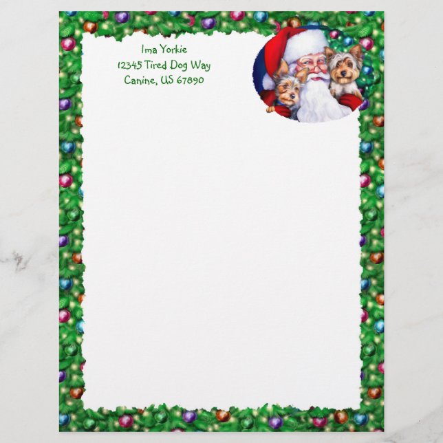 Papais noeis Yorkies no Natal (Frente)