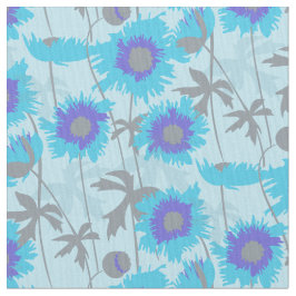 Papanicolau cinza azul tecido gráfico floral