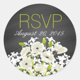 Papas brancas e etiqueta RSVP de quadro chantagead
