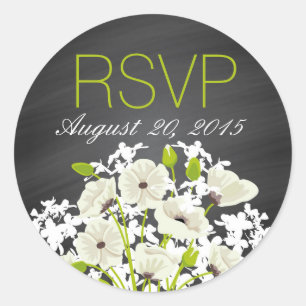 Papas brancas e etiqueta RSVP de quadro chantagead