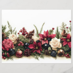 Papéis de Escrapão de Natal e Flores