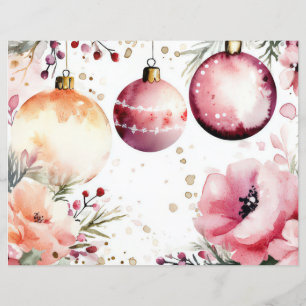 Papéis de Escrapão de Natal e Flores