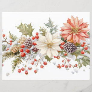Papéis de Escrapão de Natal e Flores
