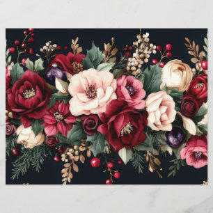 Papéis de Escrapão de Natal e Flores