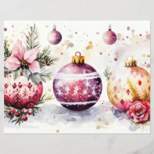 Papéis de Escrapão de Natal e Flores