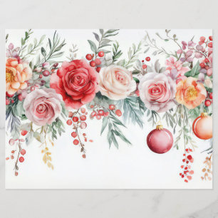 Papéis de Escrapão de Natal e Flores