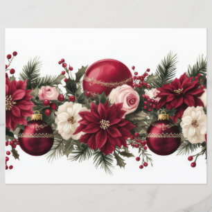 Papéis de Escrapão de Natal e Flores