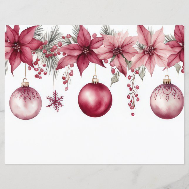 Papéis de Escrapão de Natal e Flores (Frente)