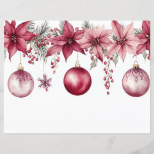 Papéis de Escrapão de Natal e Flores