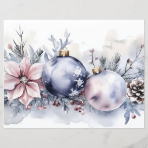 Papéis de Escrapão de Natal e Flores