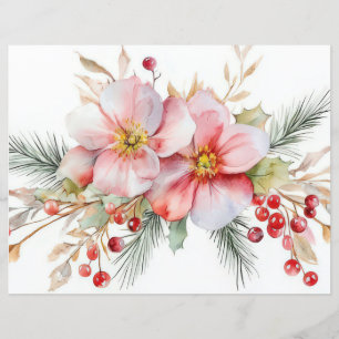 Papéis de Escrapão de Natal e Flores