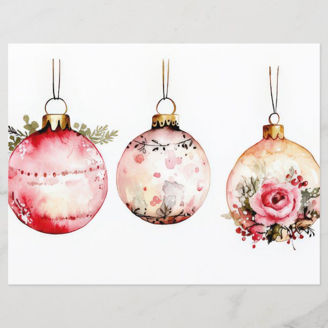 Papéis de Escrapão de Natal e Flores (Frente)