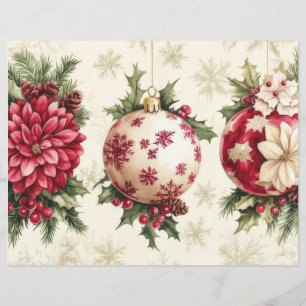 Papéis de Escrapão de Natal e Flores