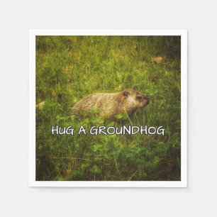 Papel Abrace guardanapo de um groundhog