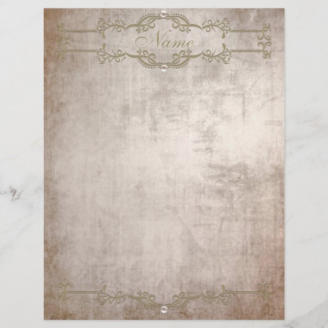 Papel Antigo Cabeçalho Pérola Dourada (Frente)