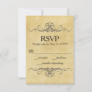 Papel antigo - Placa de recepção RSVP
