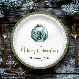 Papel Árvore de Natal Boêmia Moderna em Prato de Aquarel